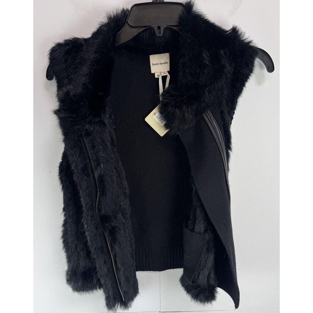Haute Hippie Haute Hoodie Rabbit Fur Vest Size: Medium NWT $595 - Picture 4 of 8